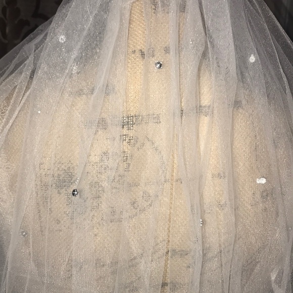 Beautiful 2T embellished with pearls veil - Picture 5 of 8